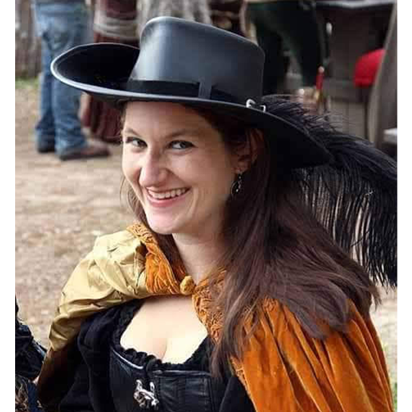 Leather Cavalier Hat with Feather Plume